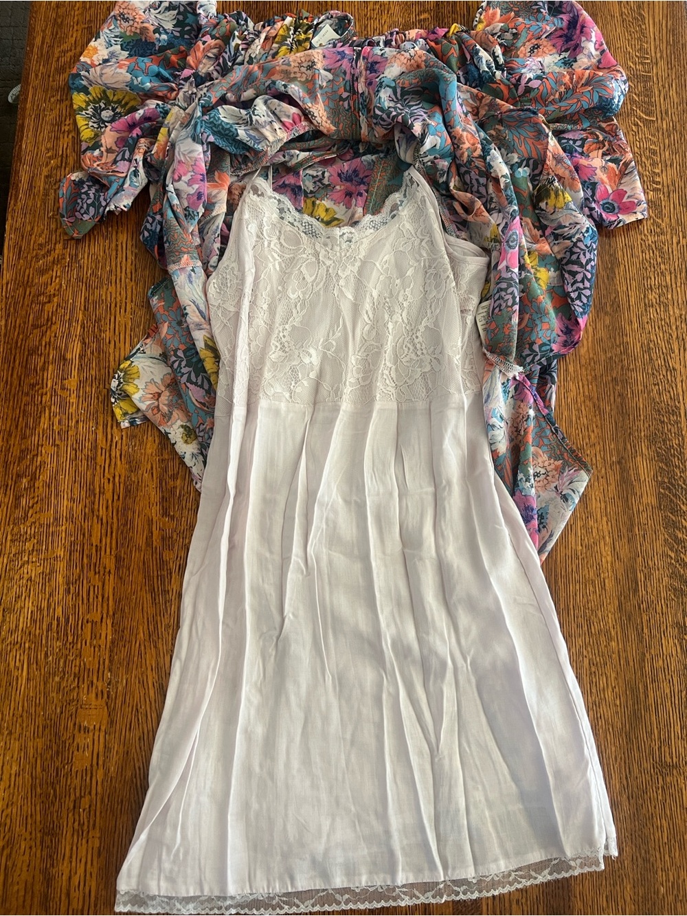 Anthropologie Akemi + Kin XXS Semi Sheer Floral Valencia Dress + Lace Liner